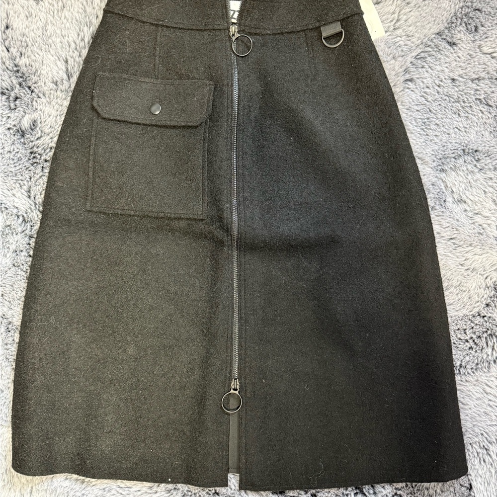 Elegant Black Wool Skirt